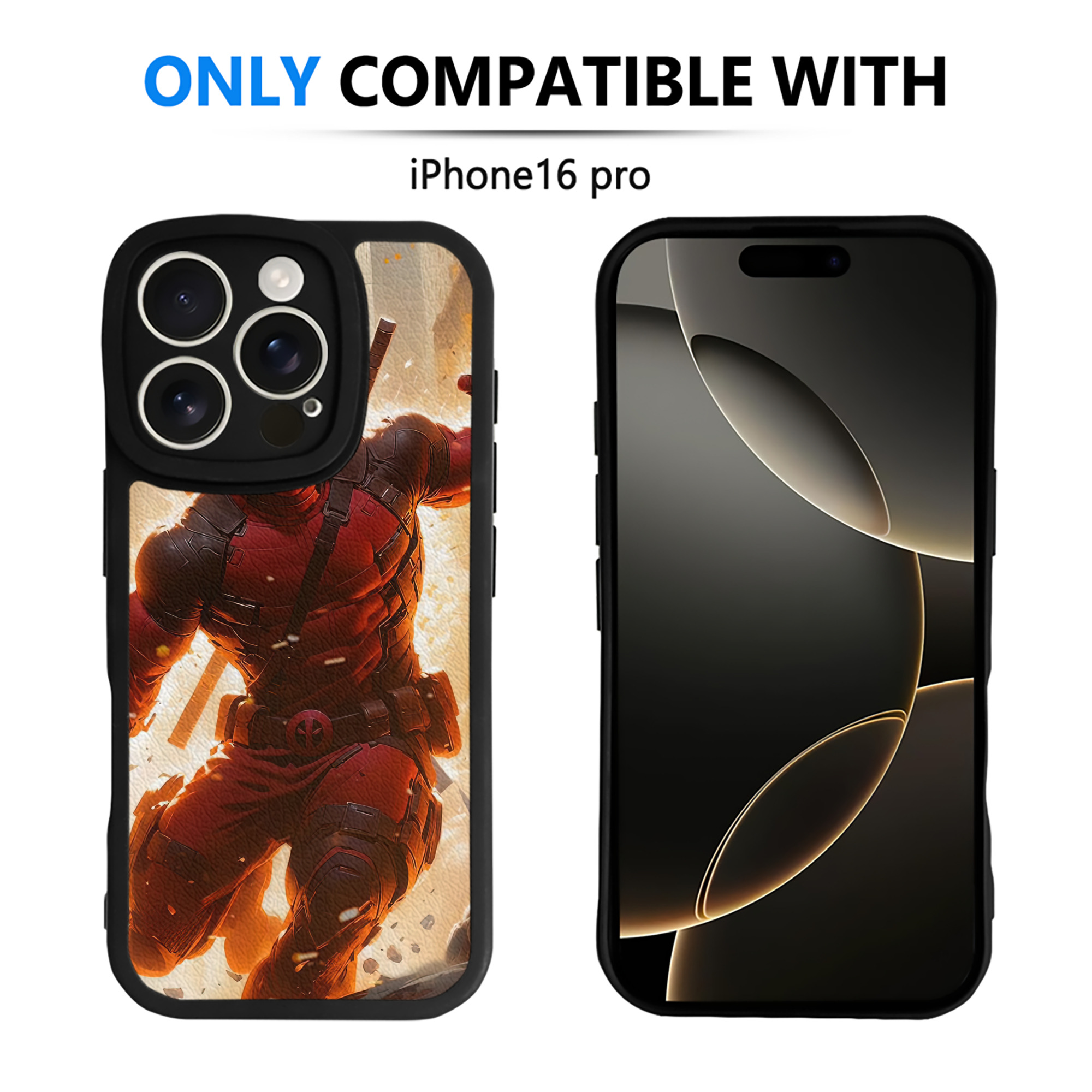 （画像用） Deadpool デッドプール 【iPhone 16シリーズ対応】シリコンスマホケース（レザー調） 材質：シリコン